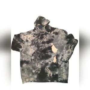 OREN KASH Men's Evolving Pullover Hoodie Tie Dye XL Black Grey White